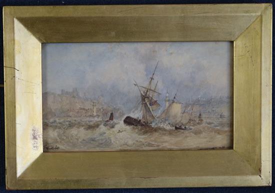 George Weatherill (1810-1890) Shipping off the coast of Whitby, 4.5 x 8in.